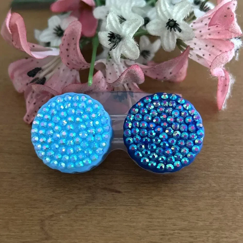 Bedazzled Sparkly Contact Lens Case Travel